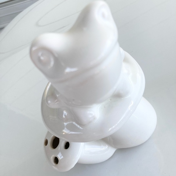 Howard Pierce Pottery Frog on Mushroom Flower Vase in White - Very Rare - HTF - Picture 11 of 16